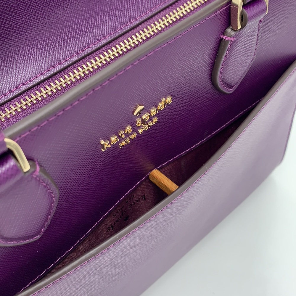 KATE SPADE Madison Saffiano Leather Medium Satchel RIPE PLUM COLOR - Picture 4 of 13